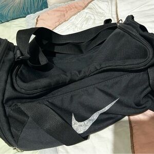 Nike Black and White Duffel Bag
